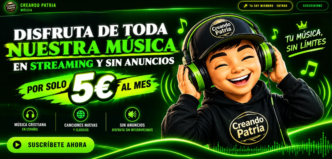 Disfruta de toda nuestra música en streaming y sin anuncios por solo 5 € al mes